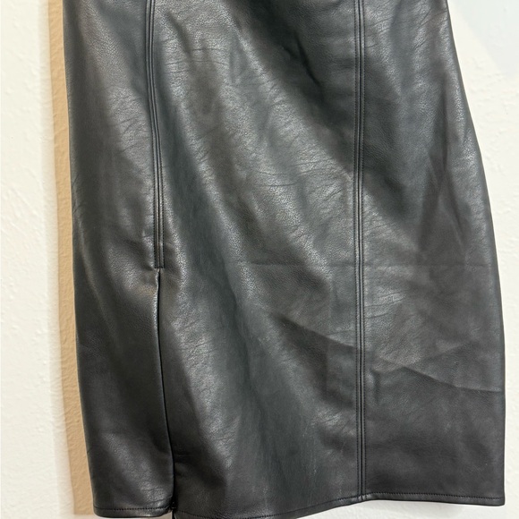 Elliatt One-Shoulder Faux Leather Mini Dress | Puff Sleeve Black Cocktail S - Picture 8 of 10